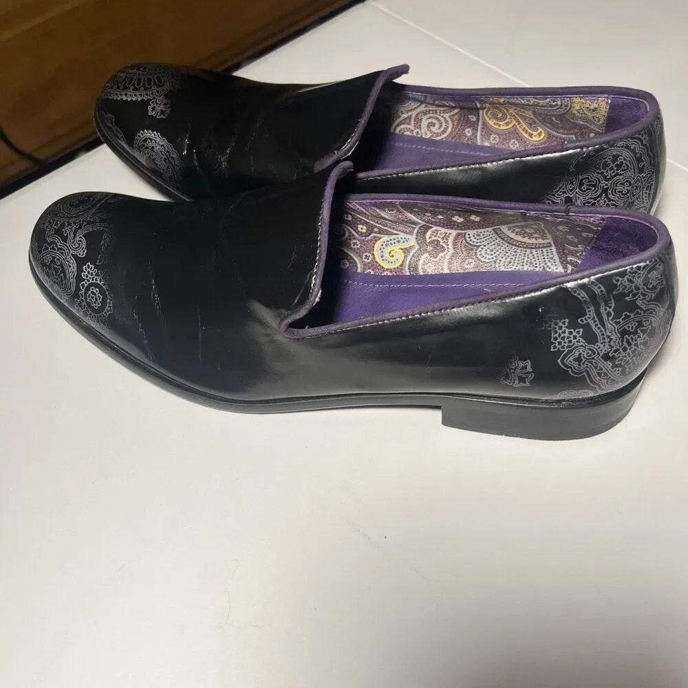 Robert Graham Leather Prince Loafers Black Men's
